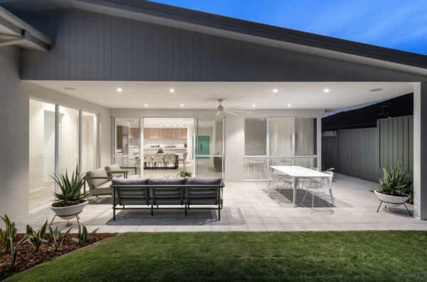 Alfresco with outdoor lounge and dining under a wide eave