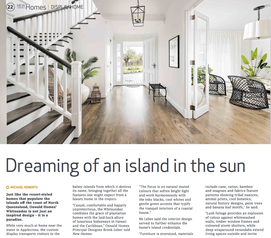 Article about Whitsunday home