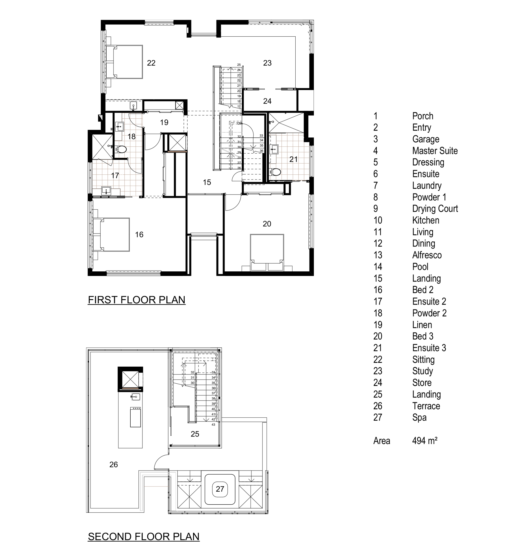 Mar e Sol first and second floorplan