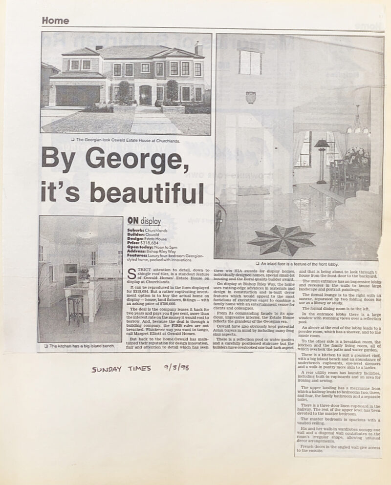Newspaper clipping, By George it