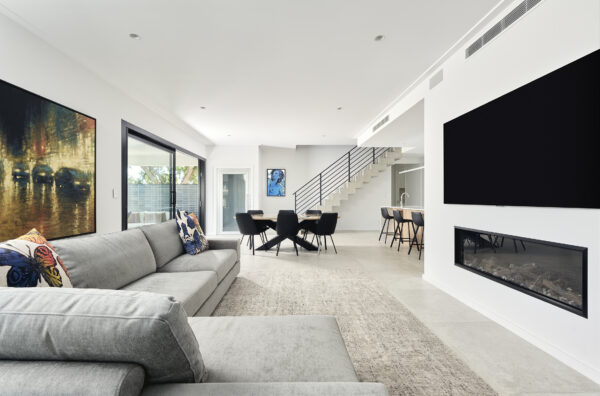 living room area in client home Maison Blanche in Dalkkeith