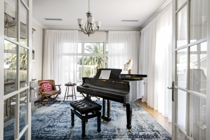 Piano room of berkeley manor